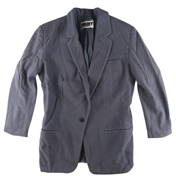 DKNY jeans wool sherpa blazer jacket purple vintage women's size 28m - Picture 1 of 11